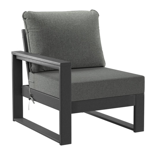 Montara 8-Piece Modern HDPE Outdoor Patio Furniture Conversation Set with Coffee Table and Ottomans