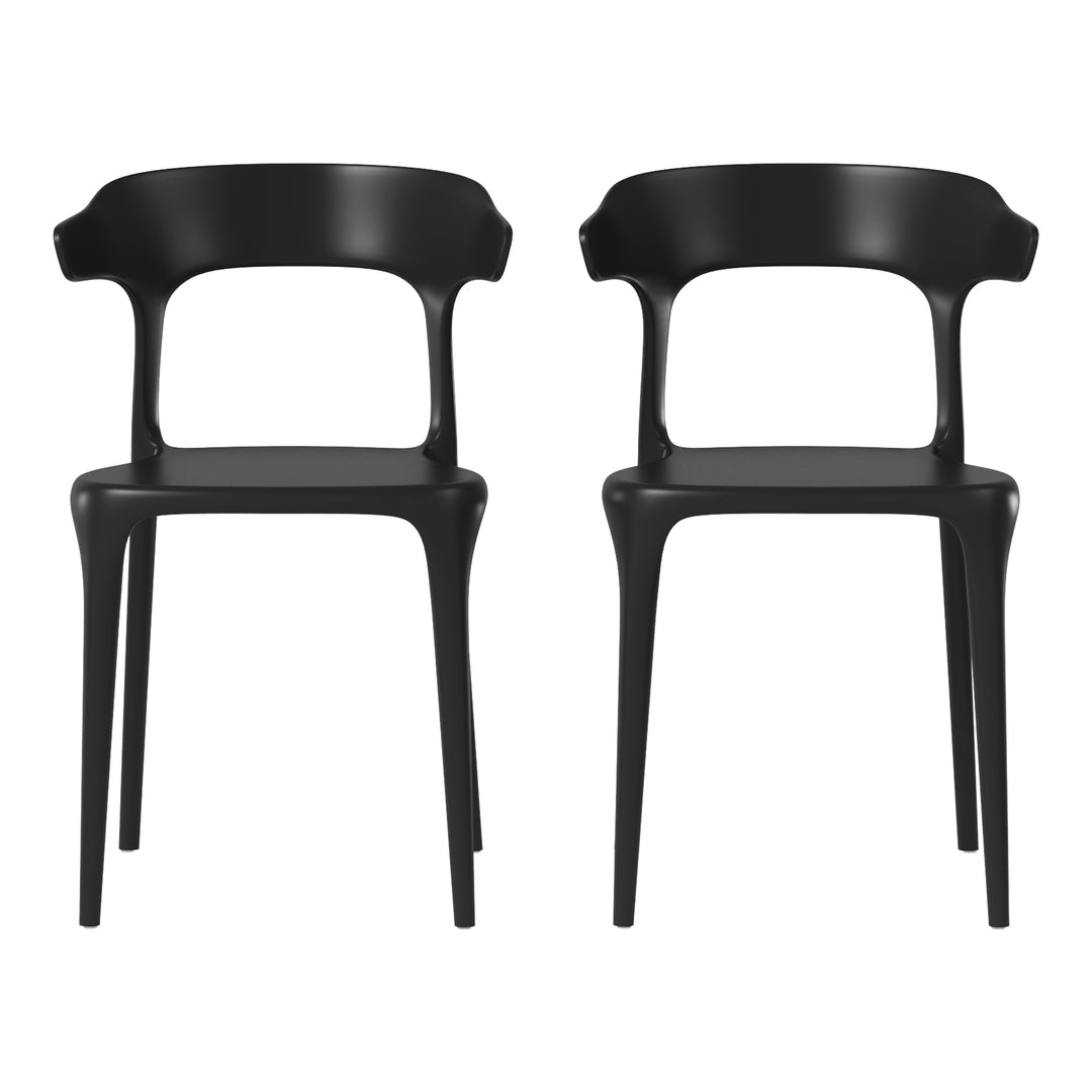 Playa Modern Stackable Resin Plastic Patio Dining Chair (Set of 2)