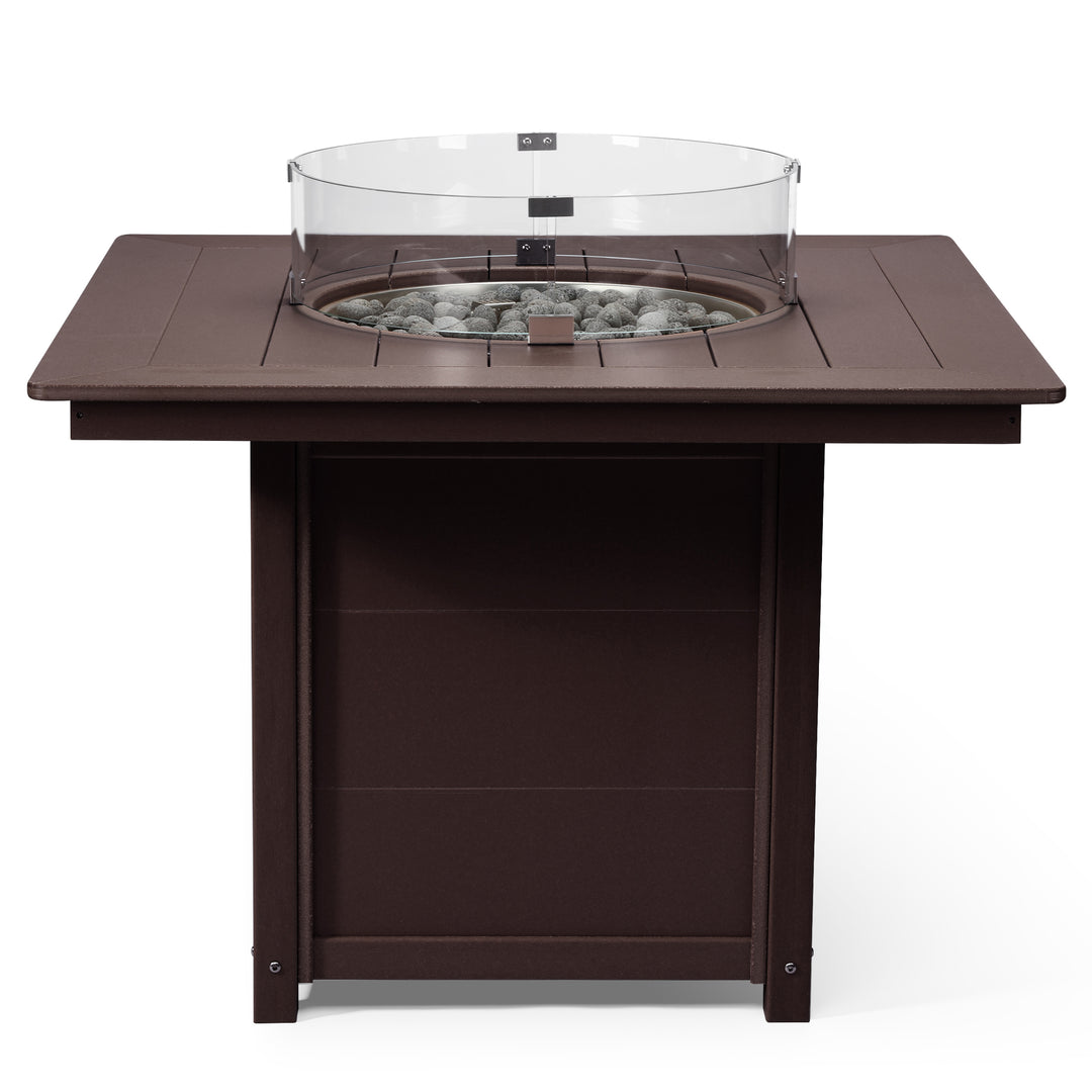Helios Modern Outdoor Patio Propane 42" Square Fire Pit Table