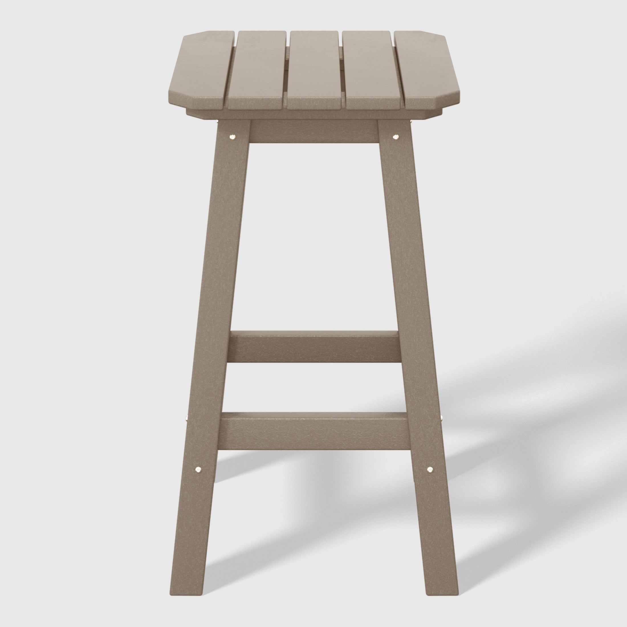 Malibu 24" HDPE Outdoor Patio Counter High Backless Square Bar Stools Set of 2