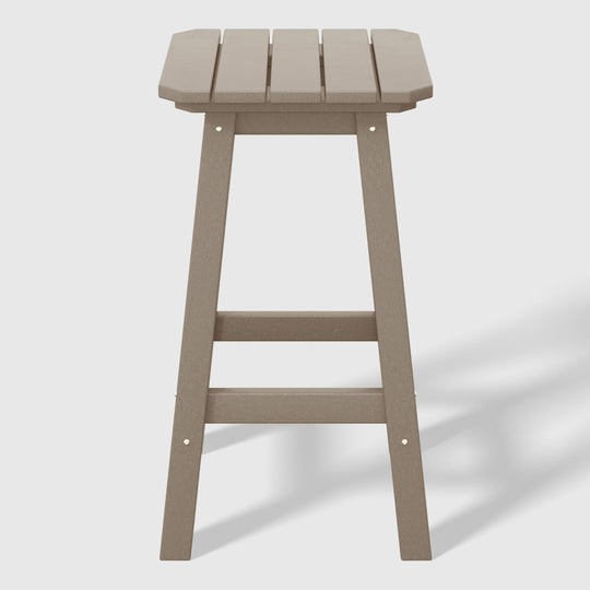Malibu 24" HDPE Outdoor Patio Counter High Backless Square Bar Stool