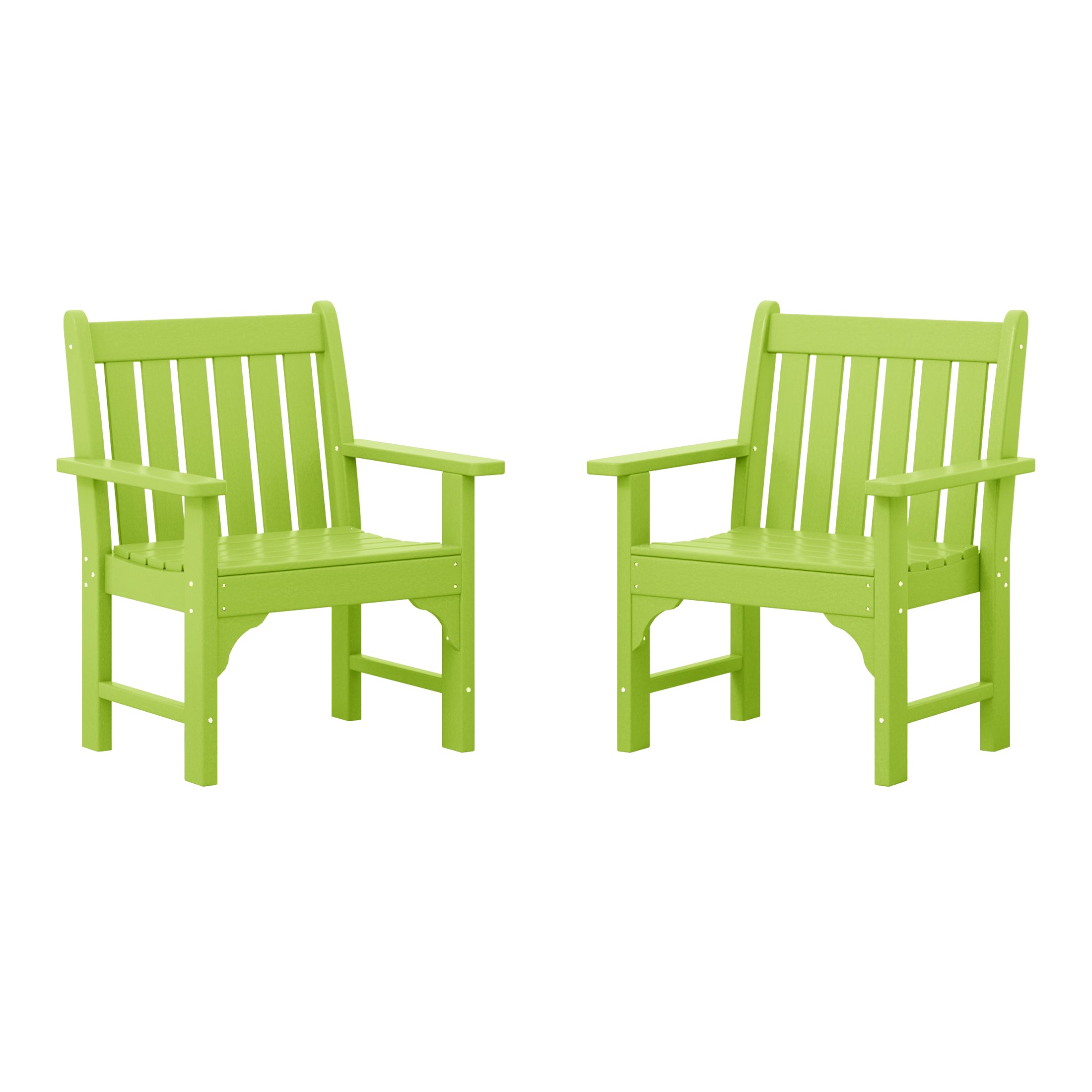 Malibu Outdoor Patio HDPE Adirondack Dining Arm Chairs (Set of 2)