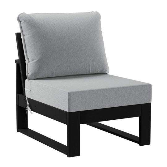 Montara Outdoor HDPE All-Weather Modern Deep Seating Patio Sofa with Waterproof Cushions