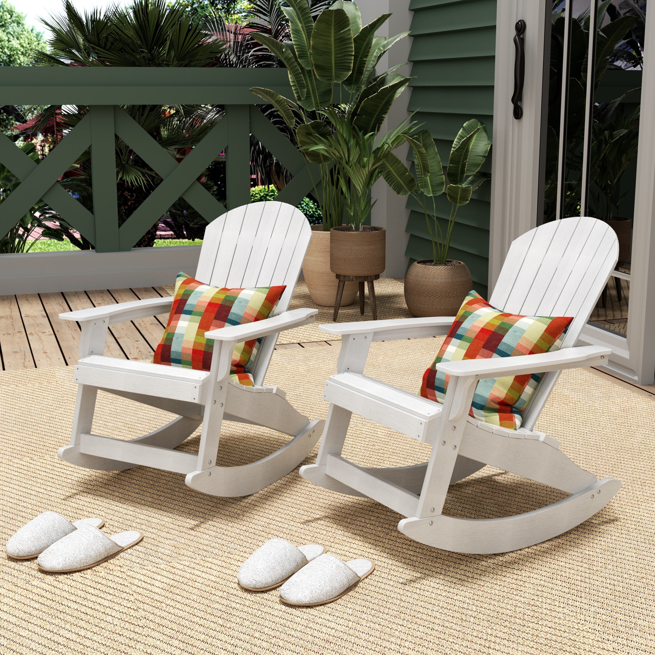 Tuscany HIPS Outdoor Rocking Adirondack Chair (Set of 2)