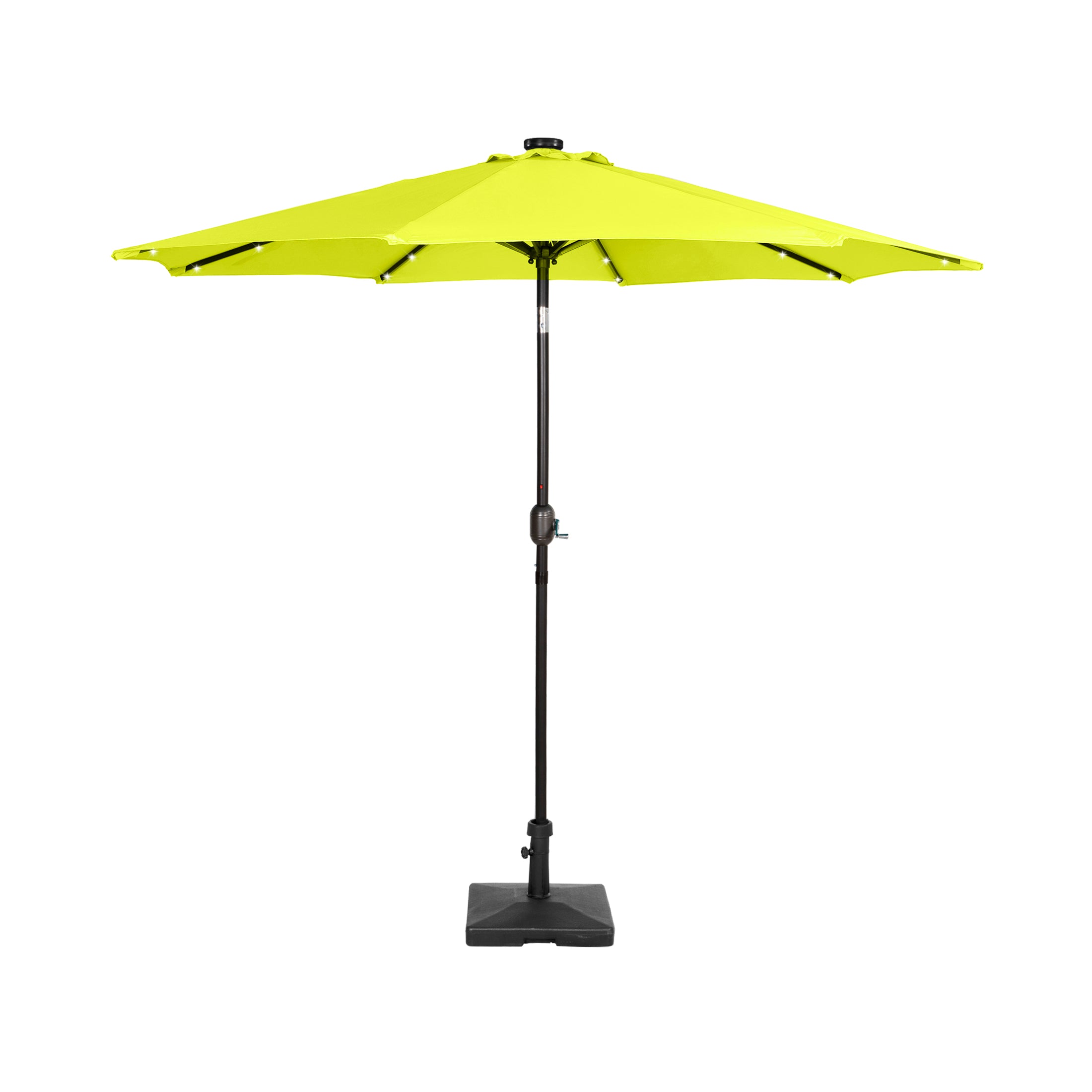 Cyrus 9 ft. Patio Solar Power LED lights Market Umbrella with 50 lbs concrete weight base kit