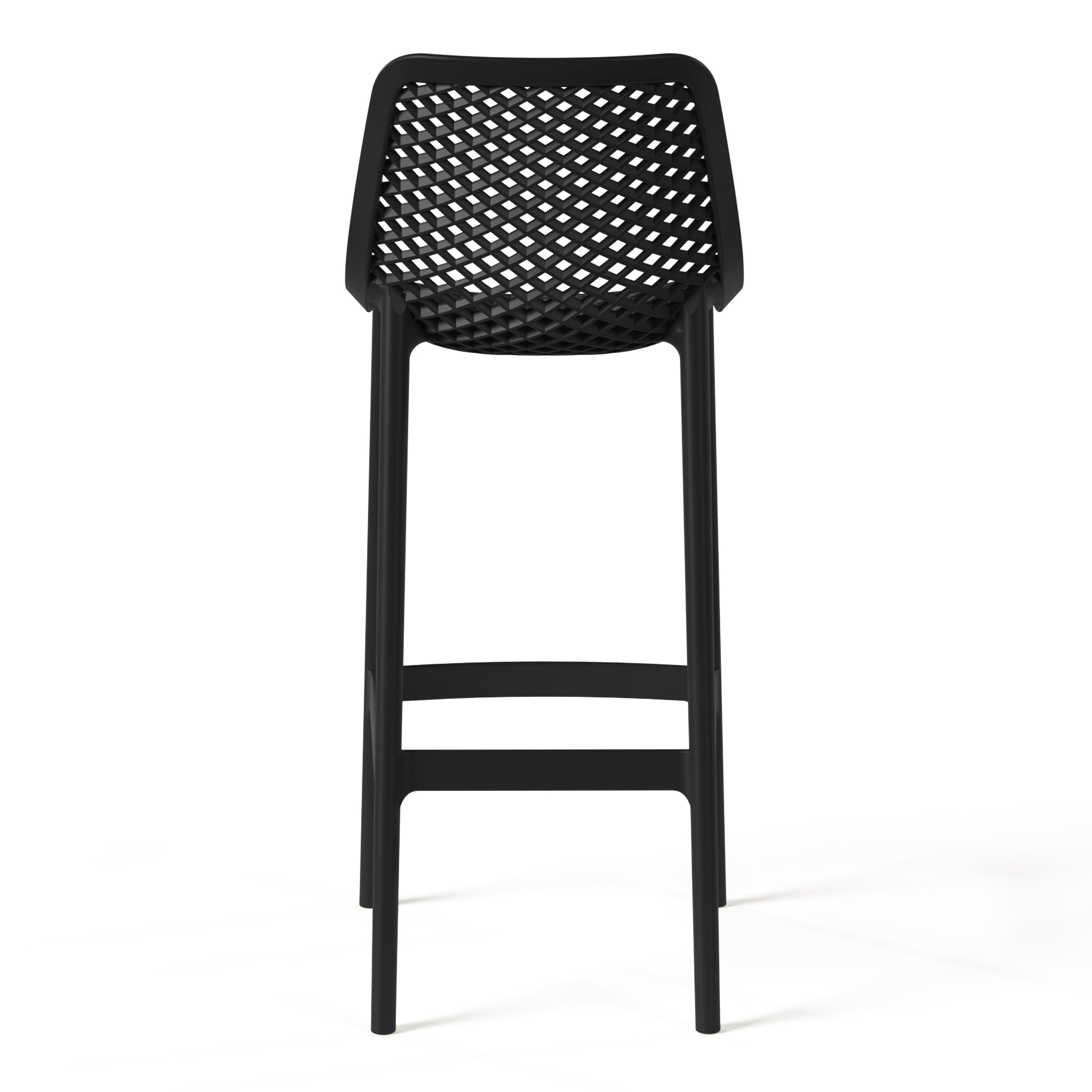Playa 41.75" Outdoor Modern Polypropylene Plastic Patio Bar Height Stools (Set of 2)