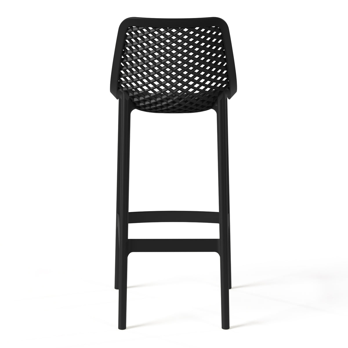 Playa 41.75" Outdoor Modern Polypropylene Plastic Patio Bar Height Stools (Set of 2)