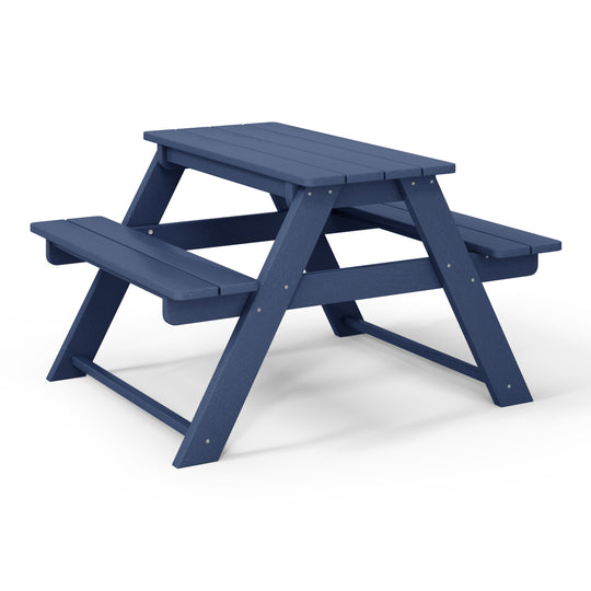 Malibu Outdoor Patio Kids HDPE Plastic Picnic Bench Table