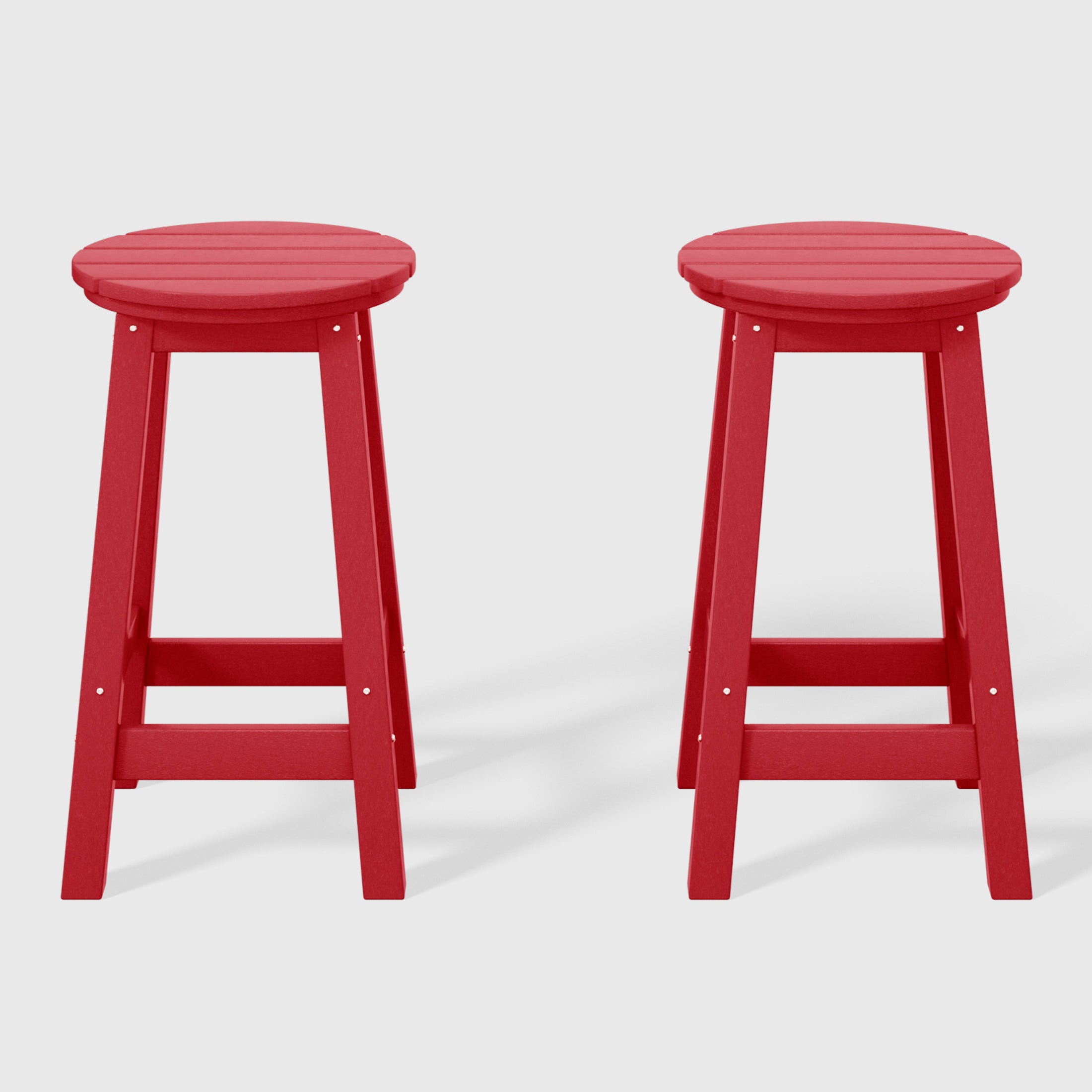 Malibu 24" HDPE Outdoor Patio Round Counter Height Bar Stool Set of 2