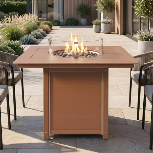 Helios 42" Modern Outdoor Patio Gas Propane Square Fire Pit Table