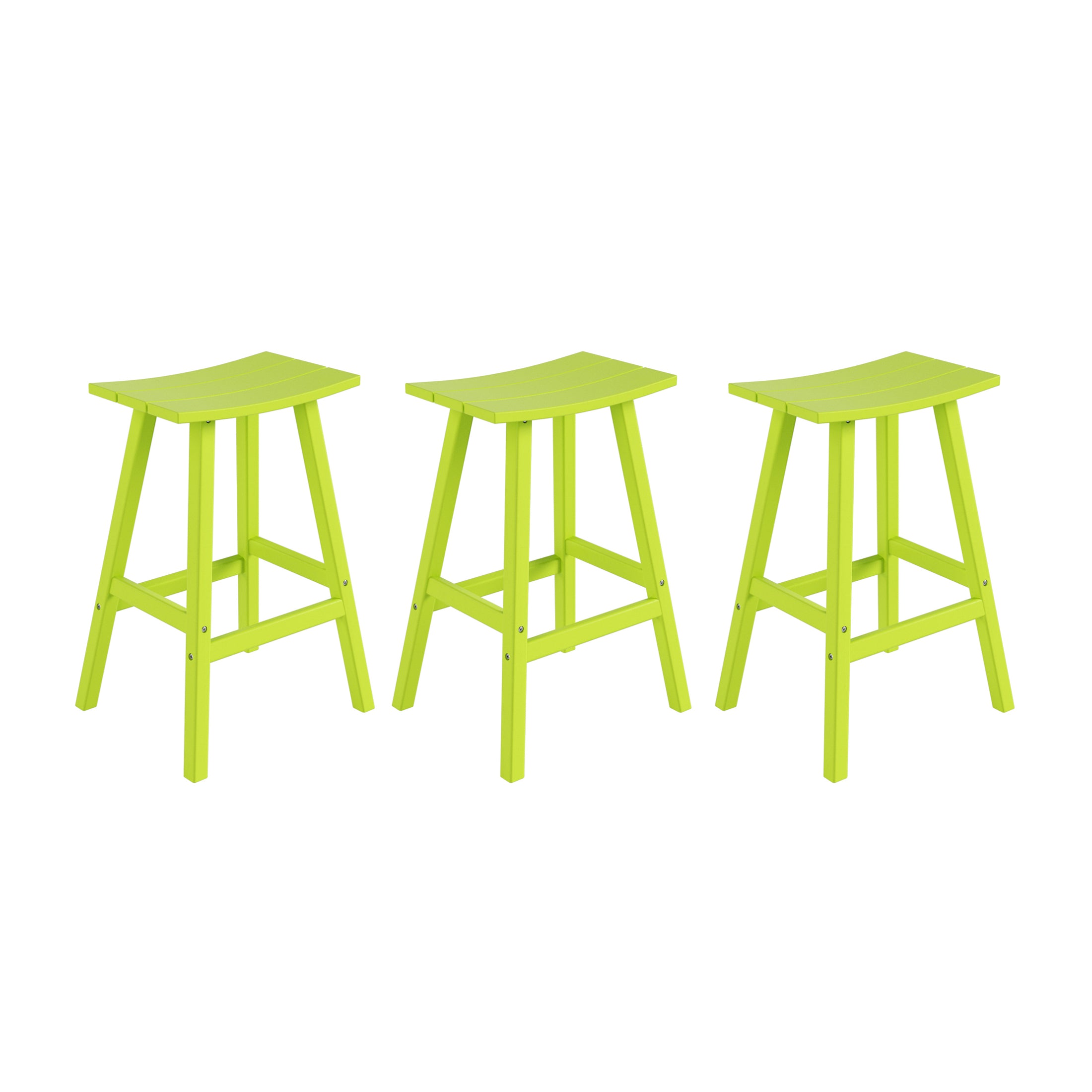 Malibu 29" HDPE Outdoor Patio Bar Height Bar Stools (Set of 3)