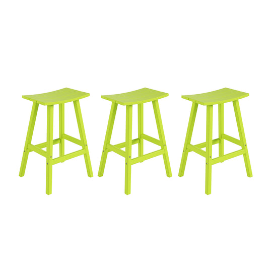 Malibu 29" HDPE Outdoor Patio Bar Height Bar Stools (Set of 3)