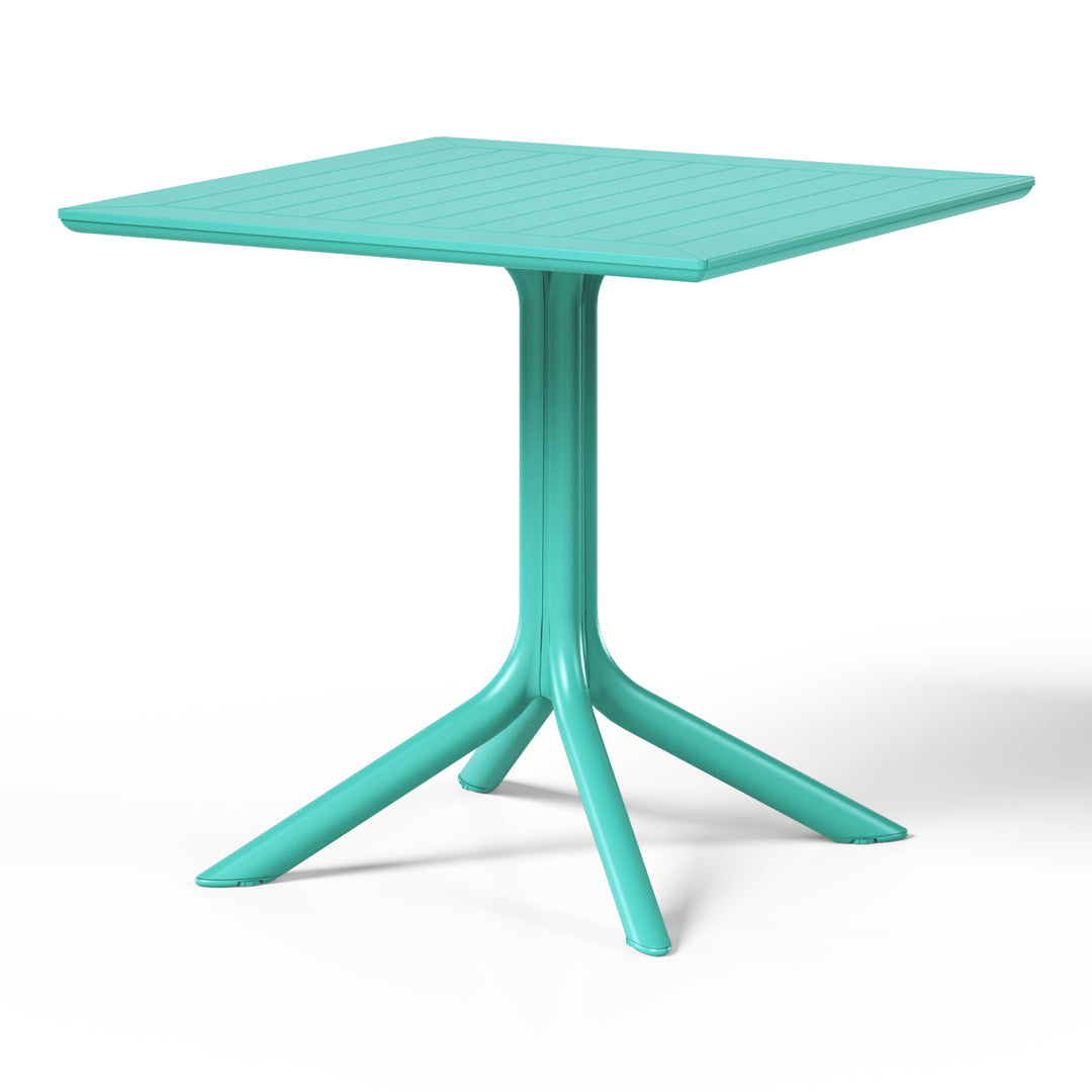 Playa 5-Piece Resin Square Patio Dining Table Set with Stackable Patio Dining Chairs