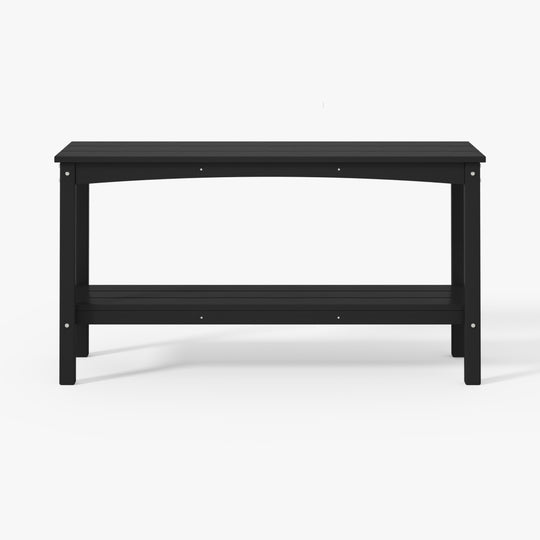 Malibu 55" Outdoor Patio HDPE Adirondack 2-Tier Shelf Console Table