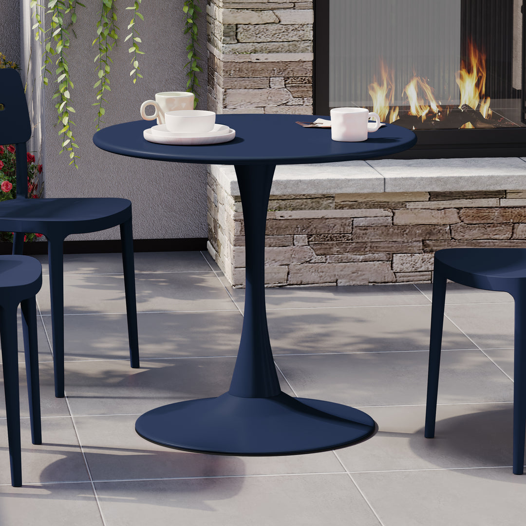 Playa 31.5" Round Outdoor Indoor Metal Cocktail Dining Table