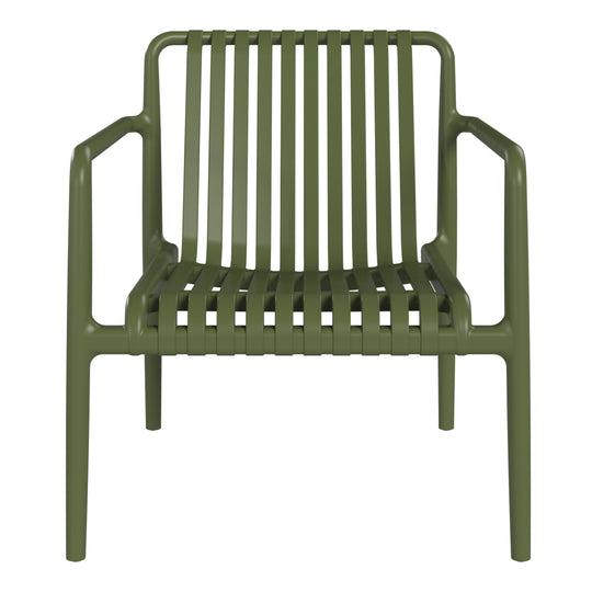 Playa Outdoor Modern Stackable Plastic Patio Club Armchairs (Set of 2)