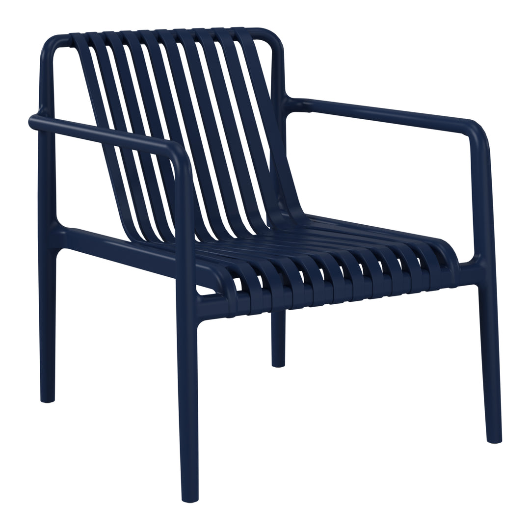 Playa Outdoor Modern Stackable Plastic Patio Club Armchairs (Set of 2)