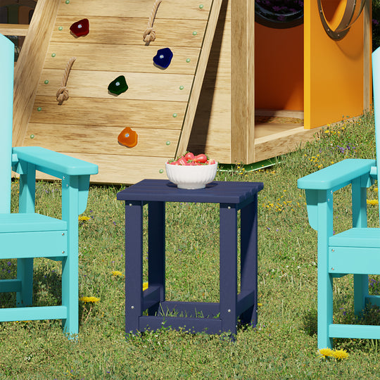 Malibu Kids Outdoor Patio Furniture HDPE Adirondack Square Side Table