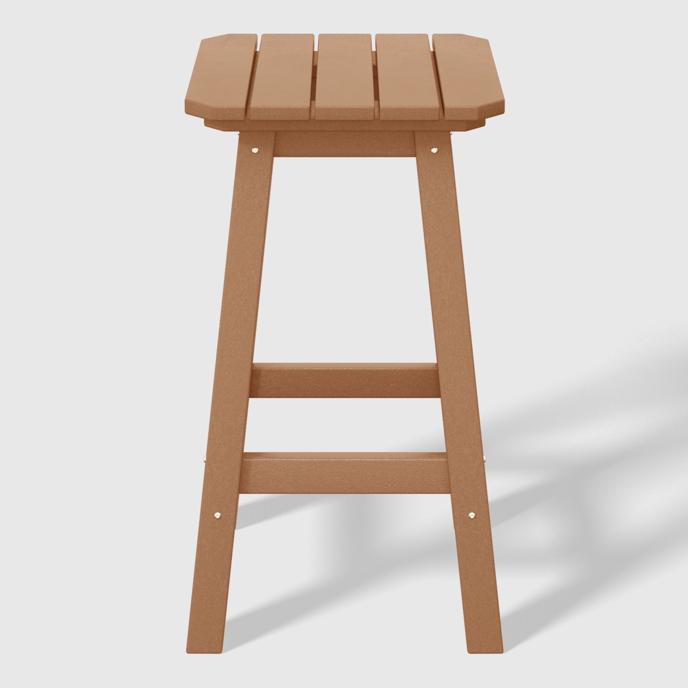 Malibu 24" HDPE Outdoor Patio Counter High Backless Square Bar Stool