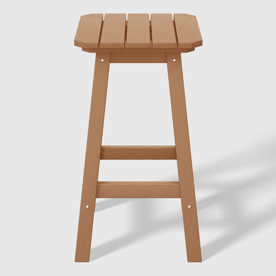 Malibu 24" HDPE Outdoor Patio Counter High Backless Square Bar Stool