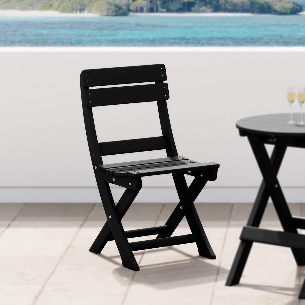 Malibu HDPE Outdoor Patio Modern Folding Dining Chair
