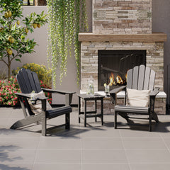 Highland Adirondack chair and table set in Gray styled outdoors