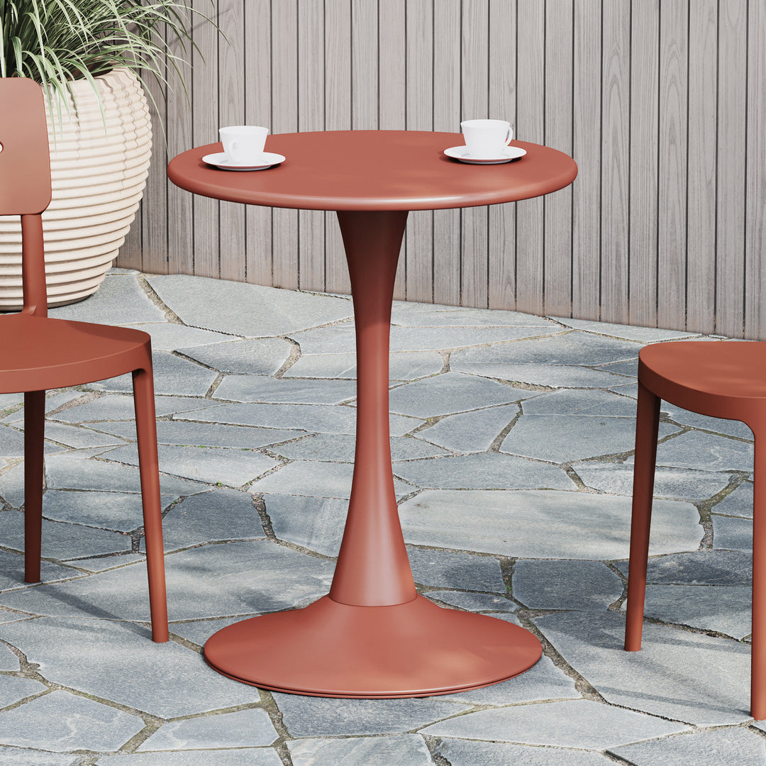 Playa 23.5" Round Outdoor Indoor Metal Cocktail Dining Table