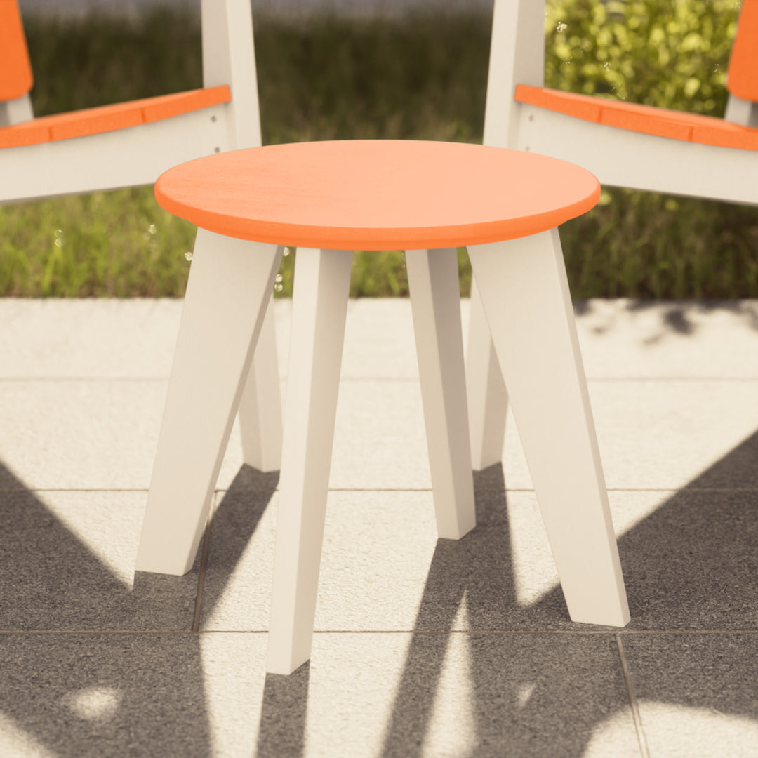 Pacifica HDPE Plastic Outdoor Round Adirondack Patio Side Table
