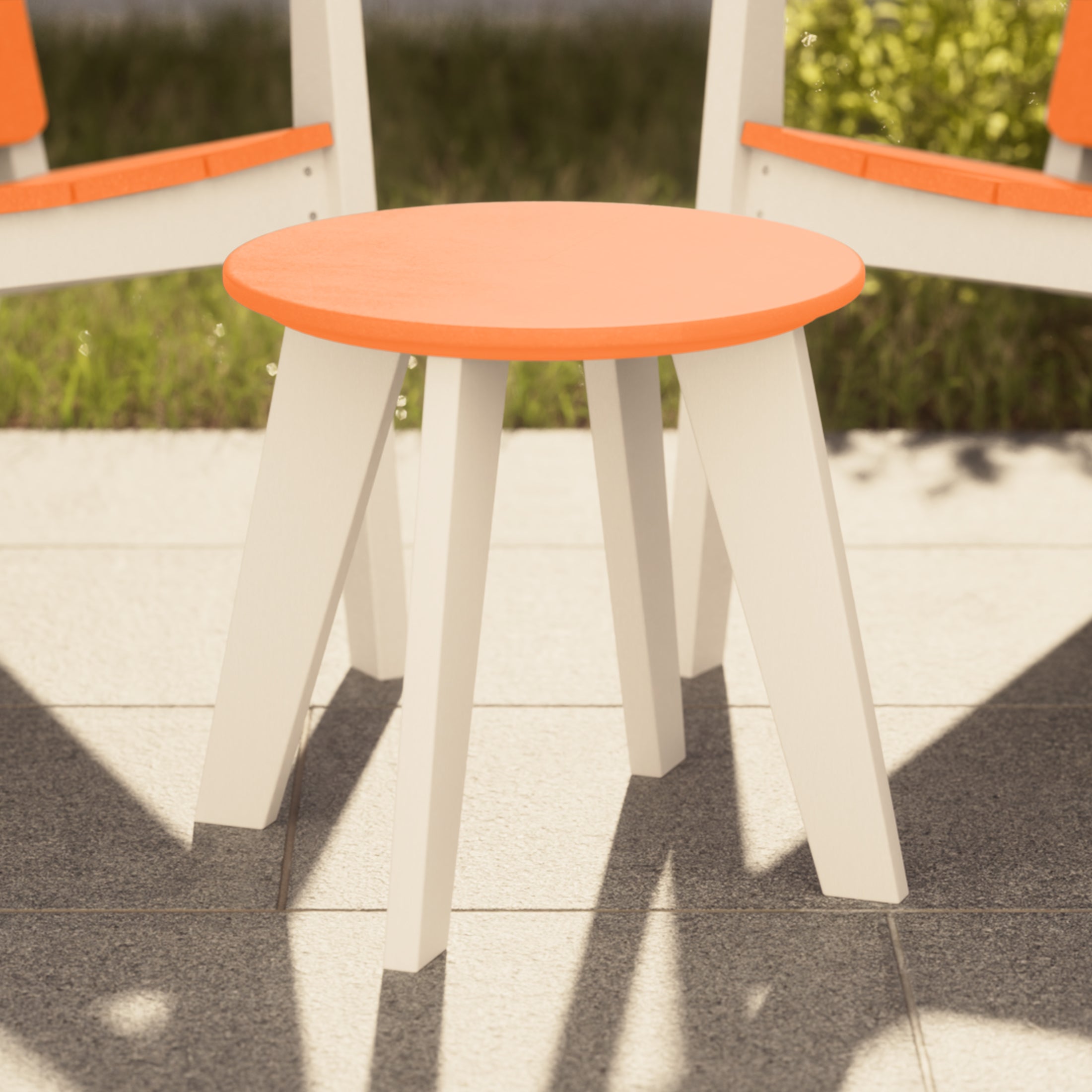 Pacifica HDPE Plastic Outdoor Round Adirondack Patio Side Table