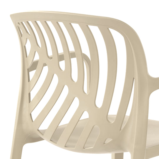 Playa Outdoor Modern Stackable Patio Dining Armchairs (Set of 2)