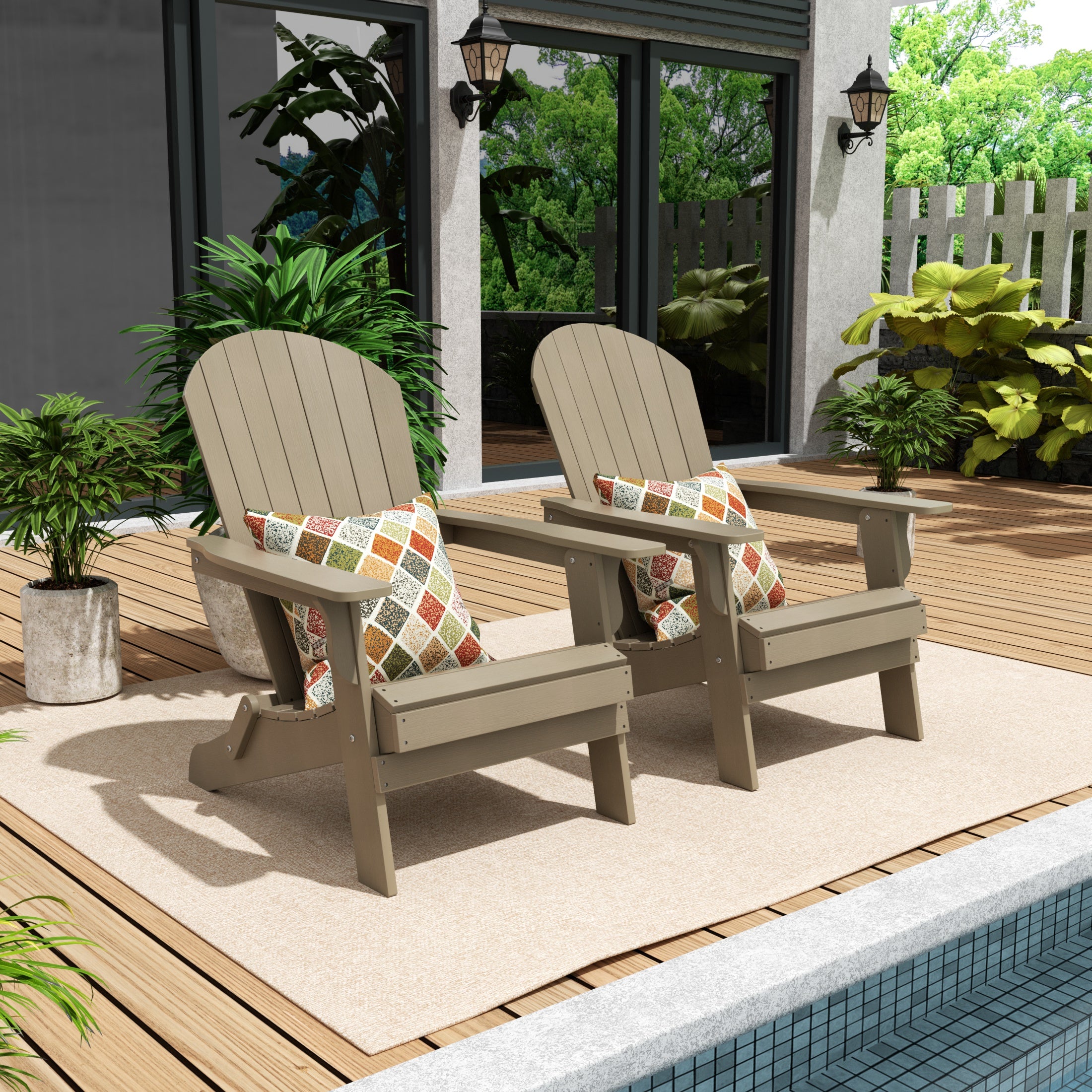 Tuscany Outdoor Folding Adirondack Seashell Chair (Set of 2)