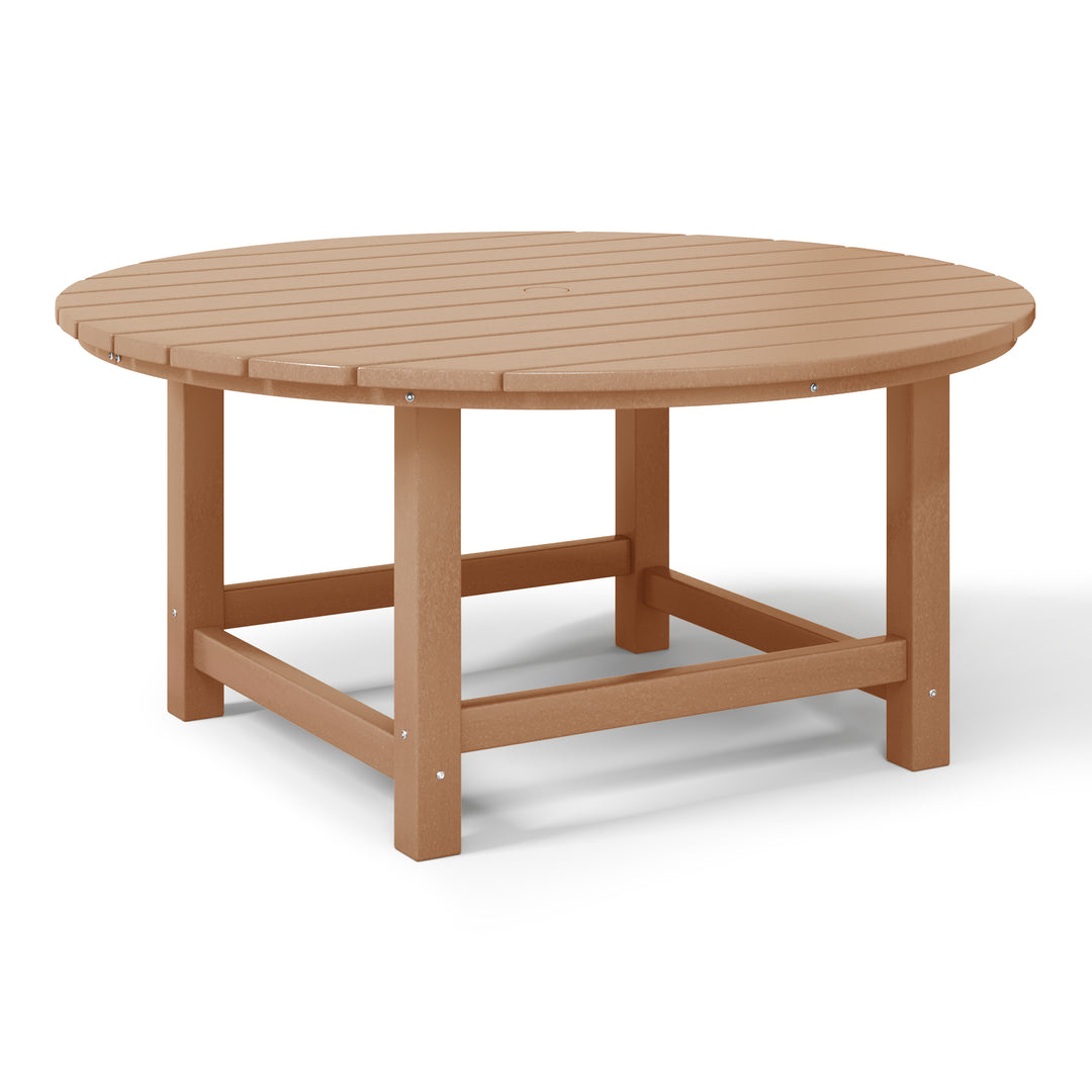 Malibu Low Outdoor HDPE Round Patio Coffee Table