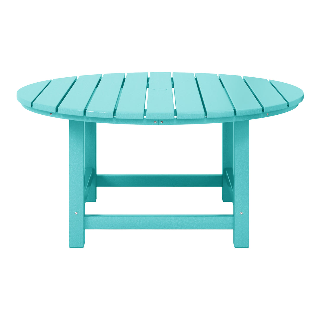 Malibu Low Outdoor HDPE Round Patio Coffee Table