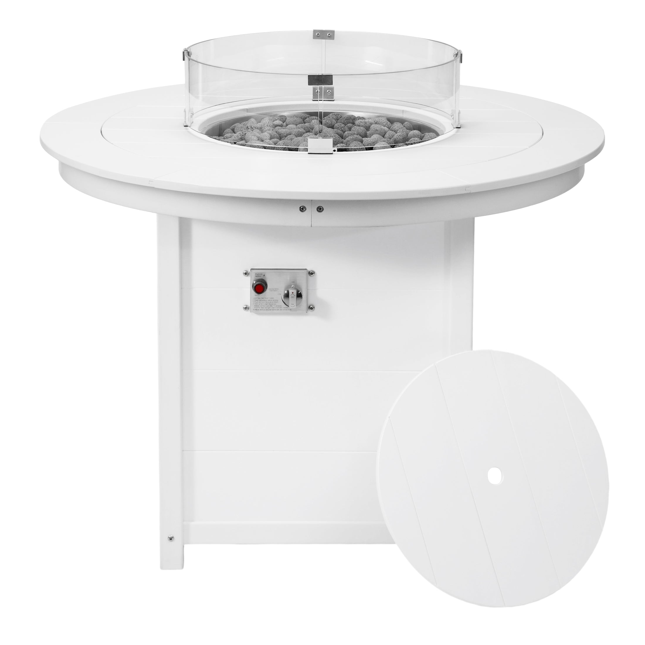 Helios 47" Modern Outdoor Patio Propane Round Counter Height Fire Pit Table