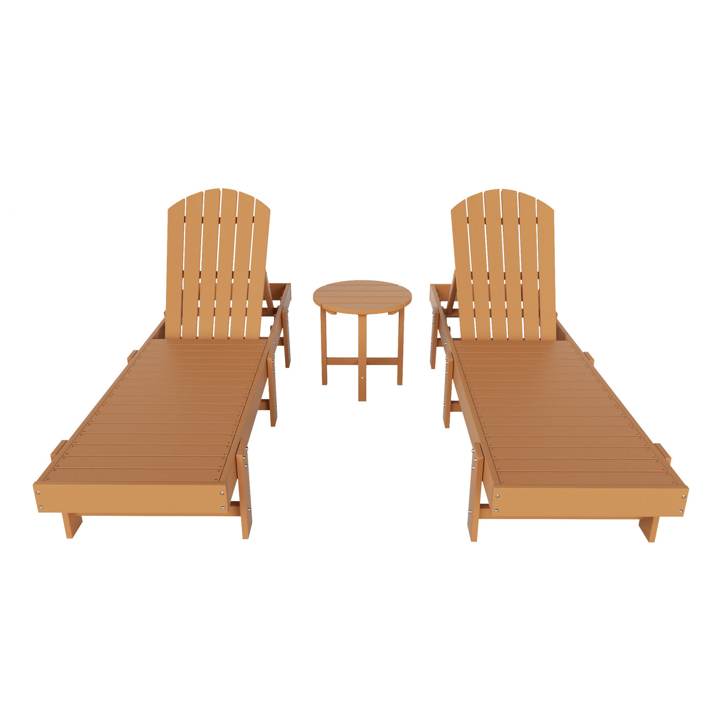 Dylan 3 Piece Adirondack Poly Reclining Chaise Lounge