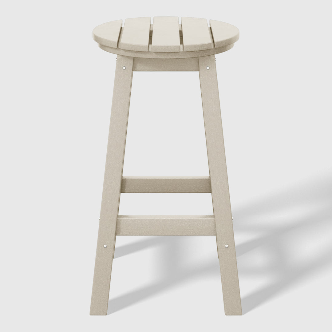 Malibu 24" HDPE Outdoor Patio Round Counter Height Bar Stool
