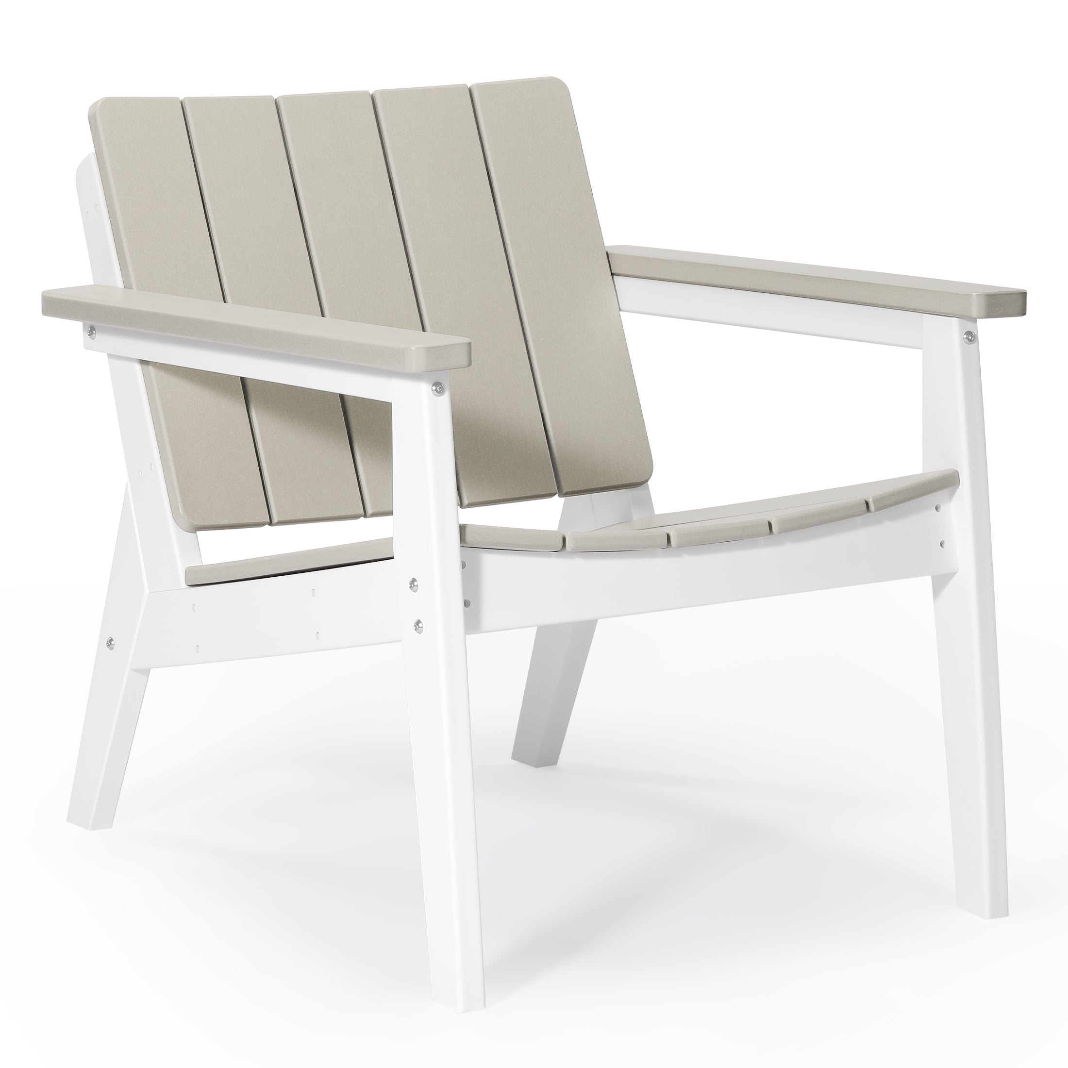 Pacifica 3-Piece Outdoor HDPE Conversation Set with Deep Seating Chairs and Round Side Table