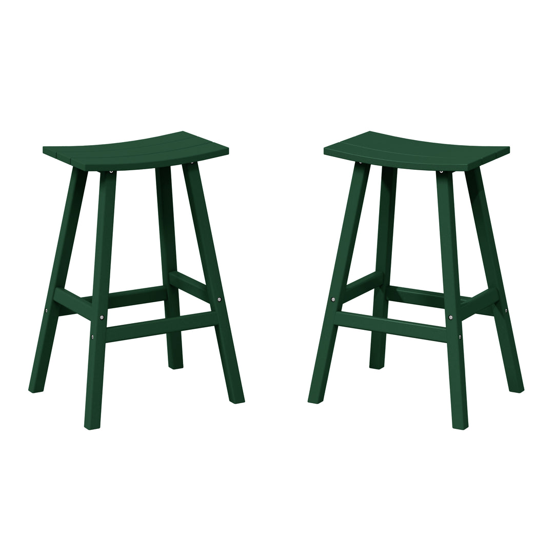 Malibu 2 piece set of 29" height Outdoor / Patio Saddle bar stools