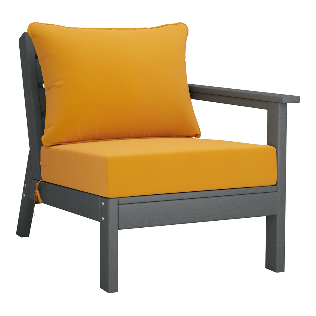 Avalon Outdoor Patio HDPE Sectional Sofa with Patio Cushions
