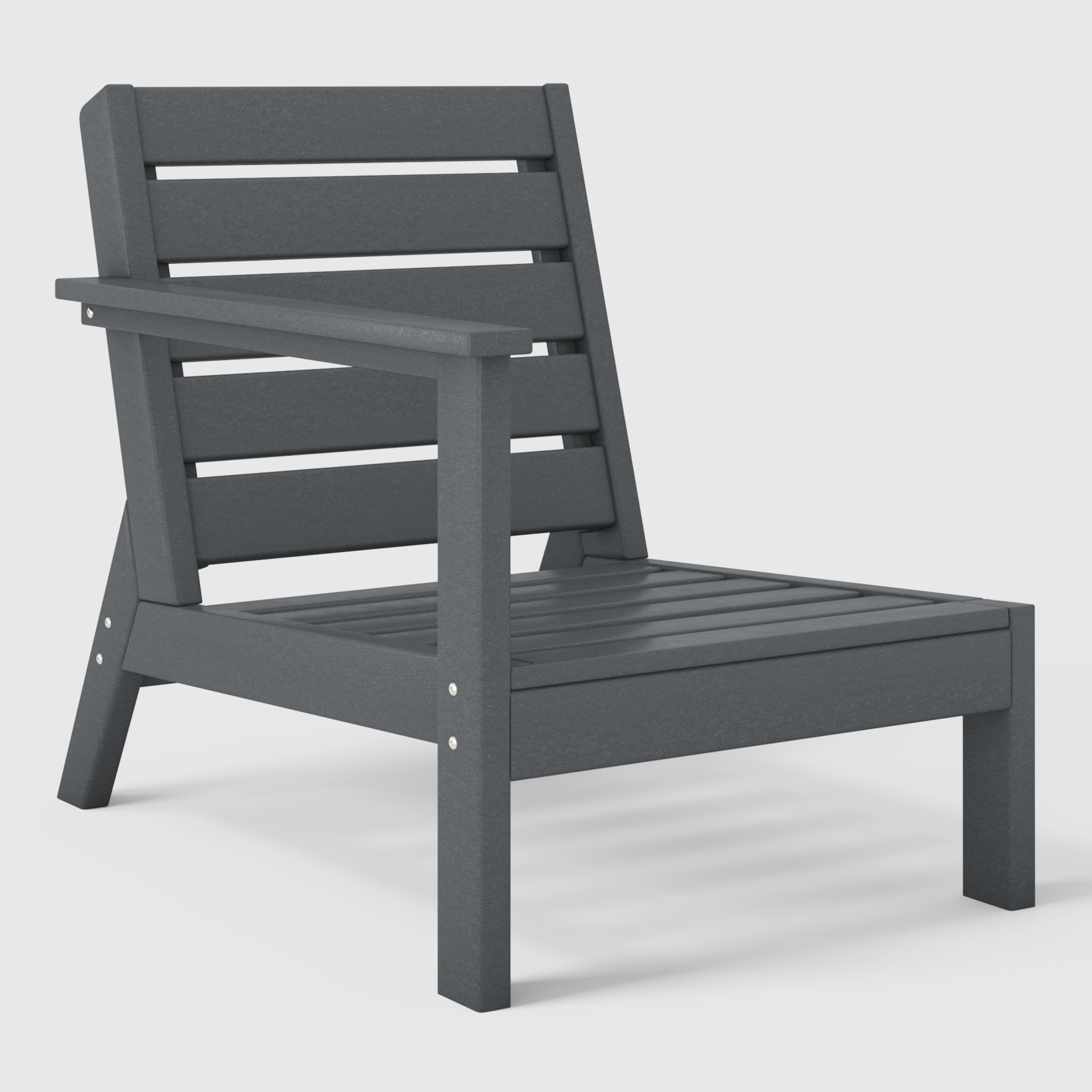 Avalon Outdoor Patio HDPE Left Arm Sectional Corner Club Chair with Patio Cushions
