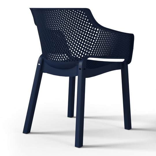 Playa Outdoor Modern Stackable Plastic Resin Patio Dining Armchair (Set of 4)