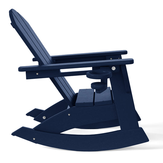 Malibu 3-Piece Kids Rocking Chair With Cup Holder and Square Side Table Set