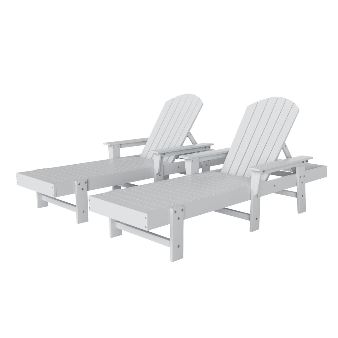 Dylan 2 Piece Adirondack Poly Reclining Chaise Lounge With Arms