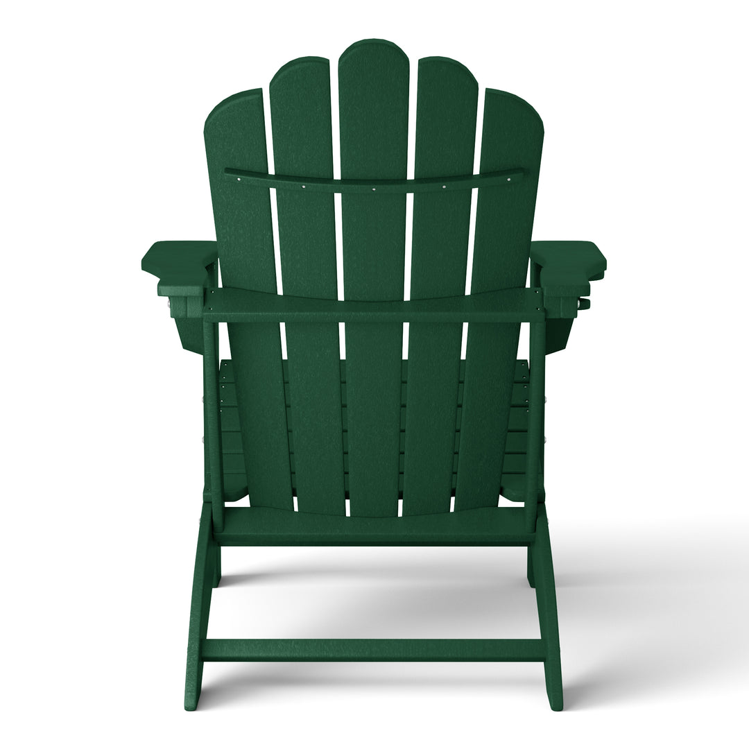 Highland Outdoor Patio HDPE Adirondack Chair With Cup Holder and Table Set