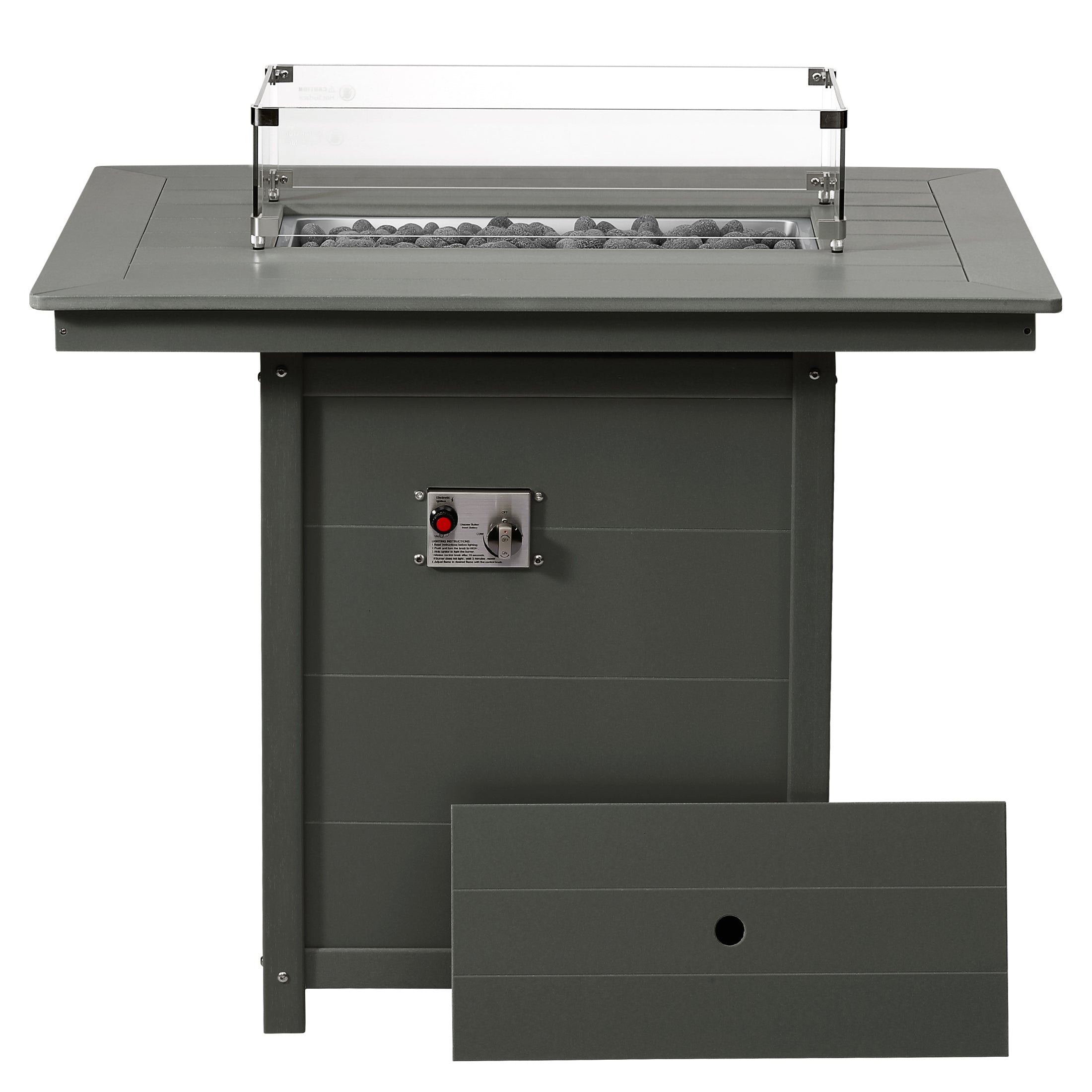 Helios 46" Modern Outdoor Patio Gas Propane Rectangle Fire Pit Table