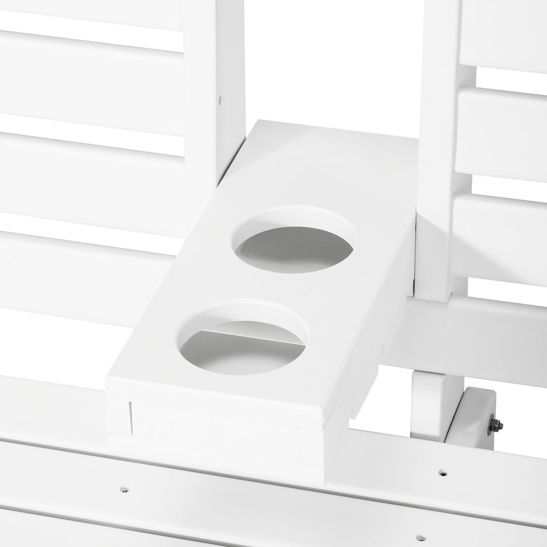 St Charles Outdoor HDPE 54" Front Hanging Porch Swing Bench With Cupholders