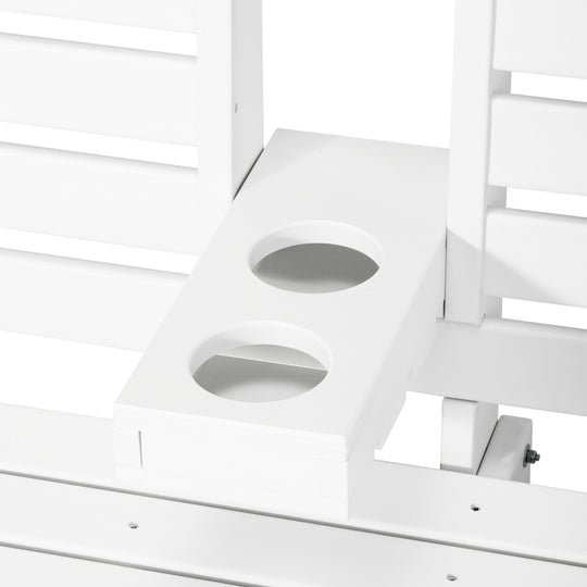 St Charles Outdoor HDPE 54" Front Hanging Porch Swing Bench With Cupholders