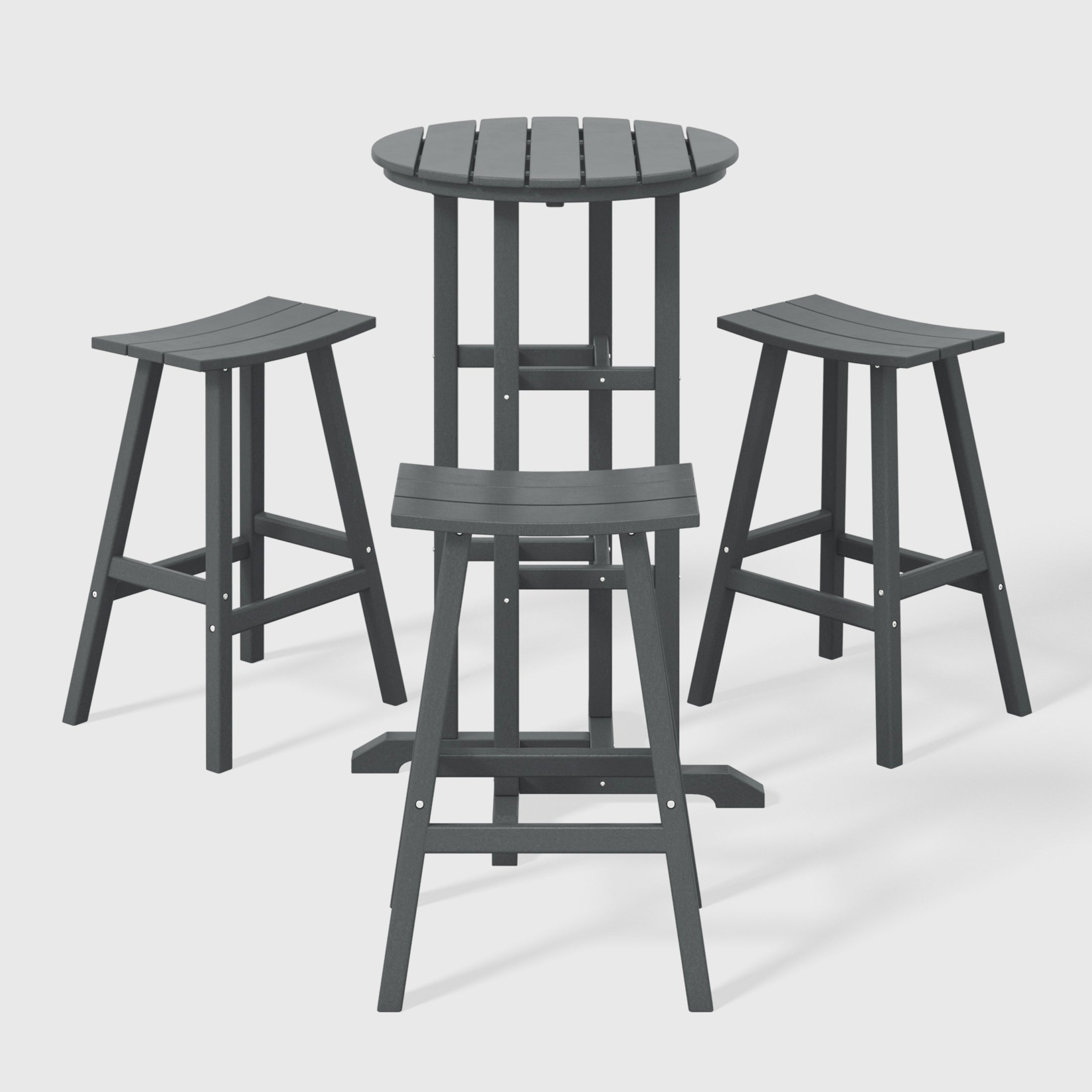 Malibu Outdoor Patio Bar Height Table and Bar Stool 4-Piece Dining Set
