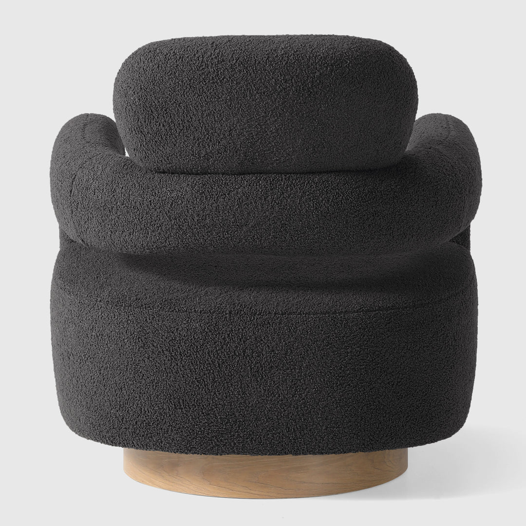 Alexandria Mid-Century Modern Sherpa Swivel Barrel Accent Chair