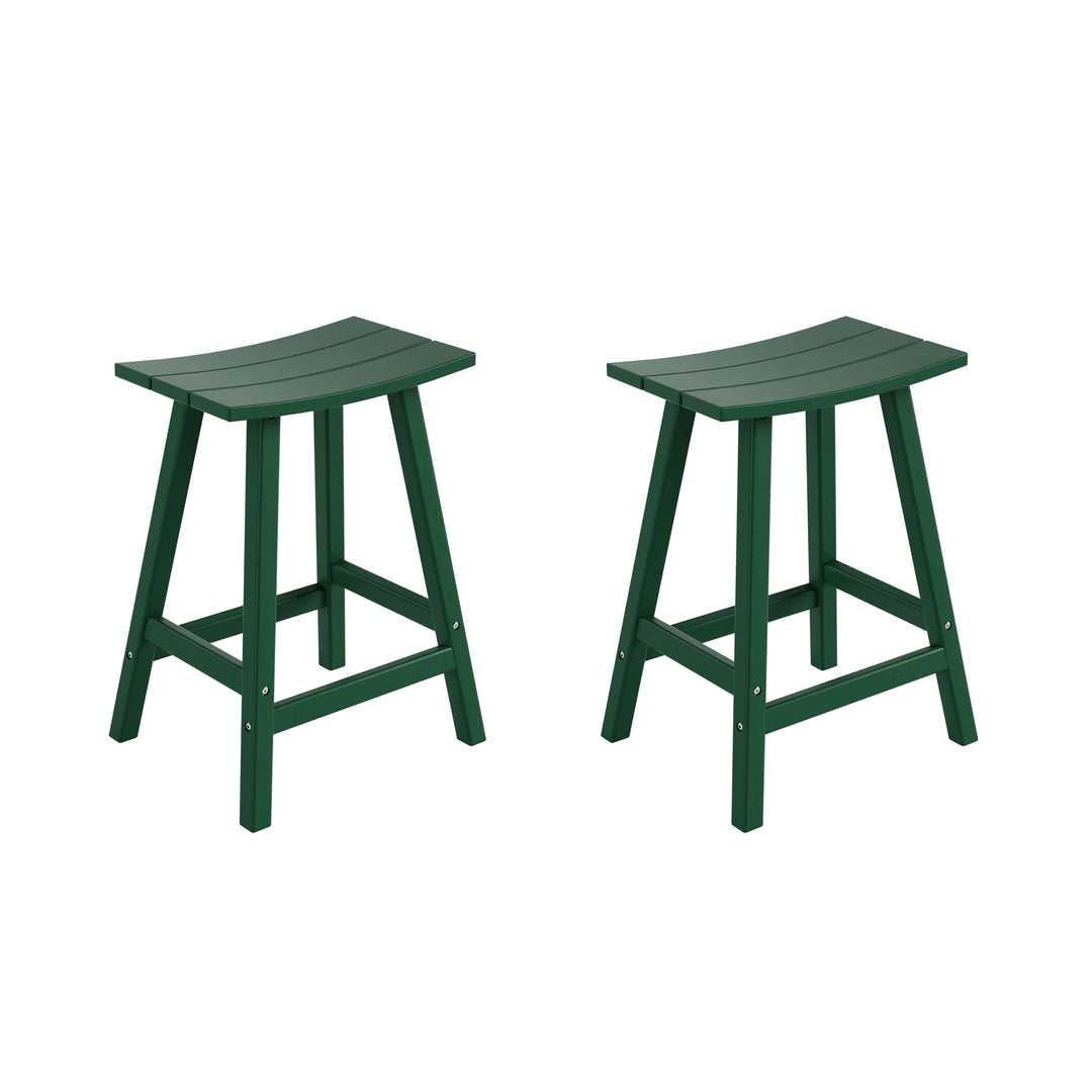 Malibu 2 piece set of 24" height Outdoor / Patio Saddle bar stools